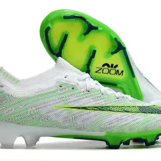Nike أحذية كرة القدم أبيض أخضر أعلى نسيج كعب شفاف ground صلب