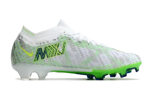 Nike Chaussures de football blanc vert upper tricot semelle translucide ground ferme 5