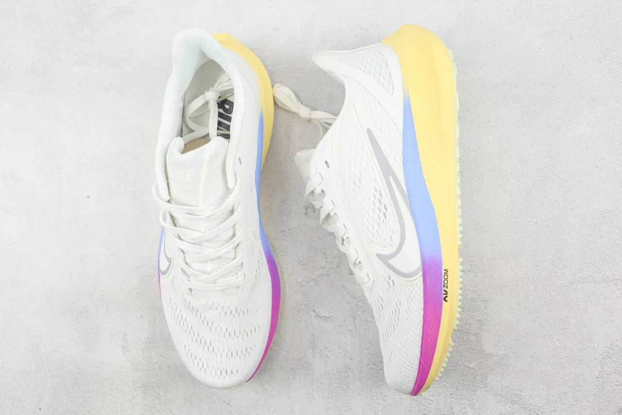Nike White Multicolor Engineered Mesh Upper Gradient Midsole Running Shoes 3