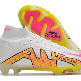 Nike 白粉 高切 Flyknit Collar Neon Graphic Cage Firm-Ground 足球鞋