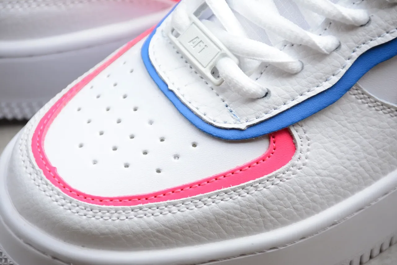 Nike White Pink Platform Sole Textured Leather Upper Lifestyle Sneakers 9