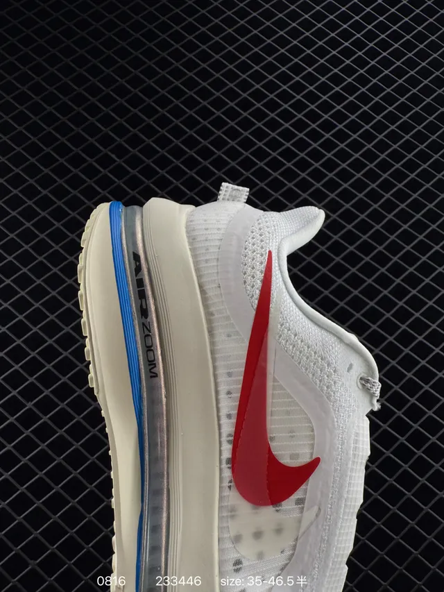 Nike White Red Engineered Mesh Upper Visible Air Zoom Unit Running Shoes 3