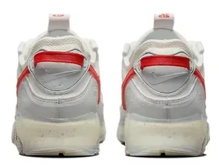 Nike White Red Low-Top Mesh And Synthetic Upper Lifestyle Sneakers 3