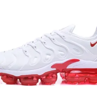 Nike White Red Mesh Upper Translucent Full-Length Air Unit Sole Lifestyle Sneakers