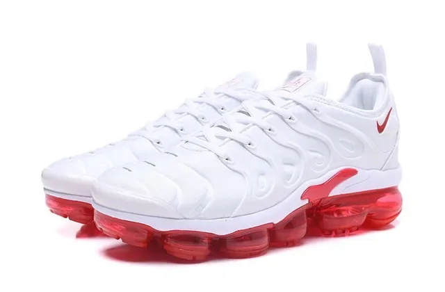 Nike Air Unit Sneakers Lifestyle Blancs Rouges Upper Maille Translucide Semelle Air Unit Longueur Complète 6