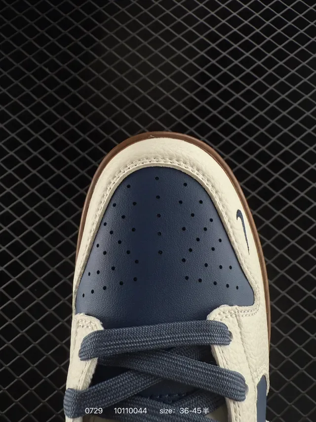 Nike x Balenciaga Dunk Low Navy and Cream Lifestyle Sneakers 5