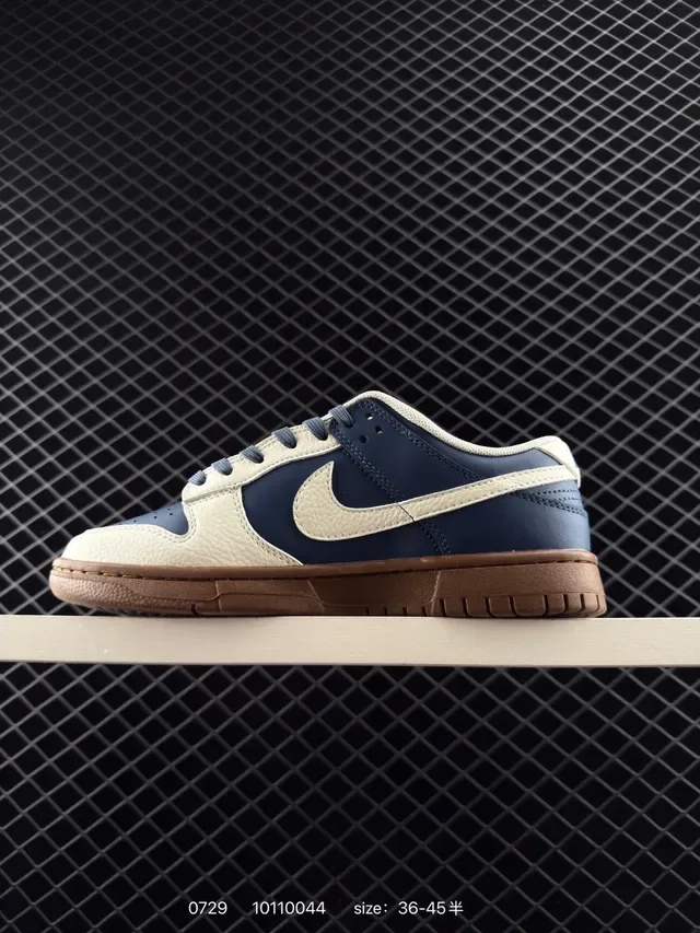 Nike x Balenciaga Dunk Low Navy and Cream Lifestyle Sneakers 6