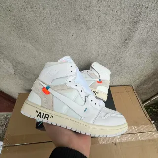 Nike x Off-White Air Jordan 1 White Industrial Zip-Tie Basketball Shoes