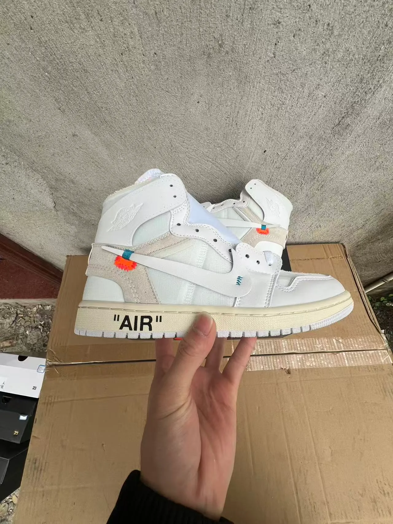 Nike x Off-White Air Jordan 1 White Industrial Zip-Tie Basketball Shoes 7
