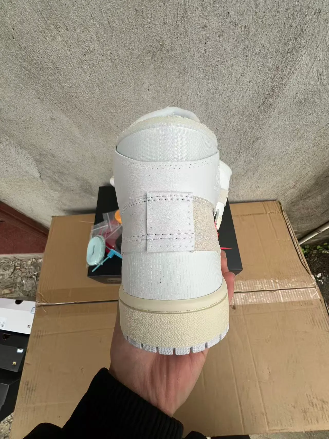 Nike x Off-White Air Jordan 1 White Industrial Zip-Tie Basketball Shoes 8