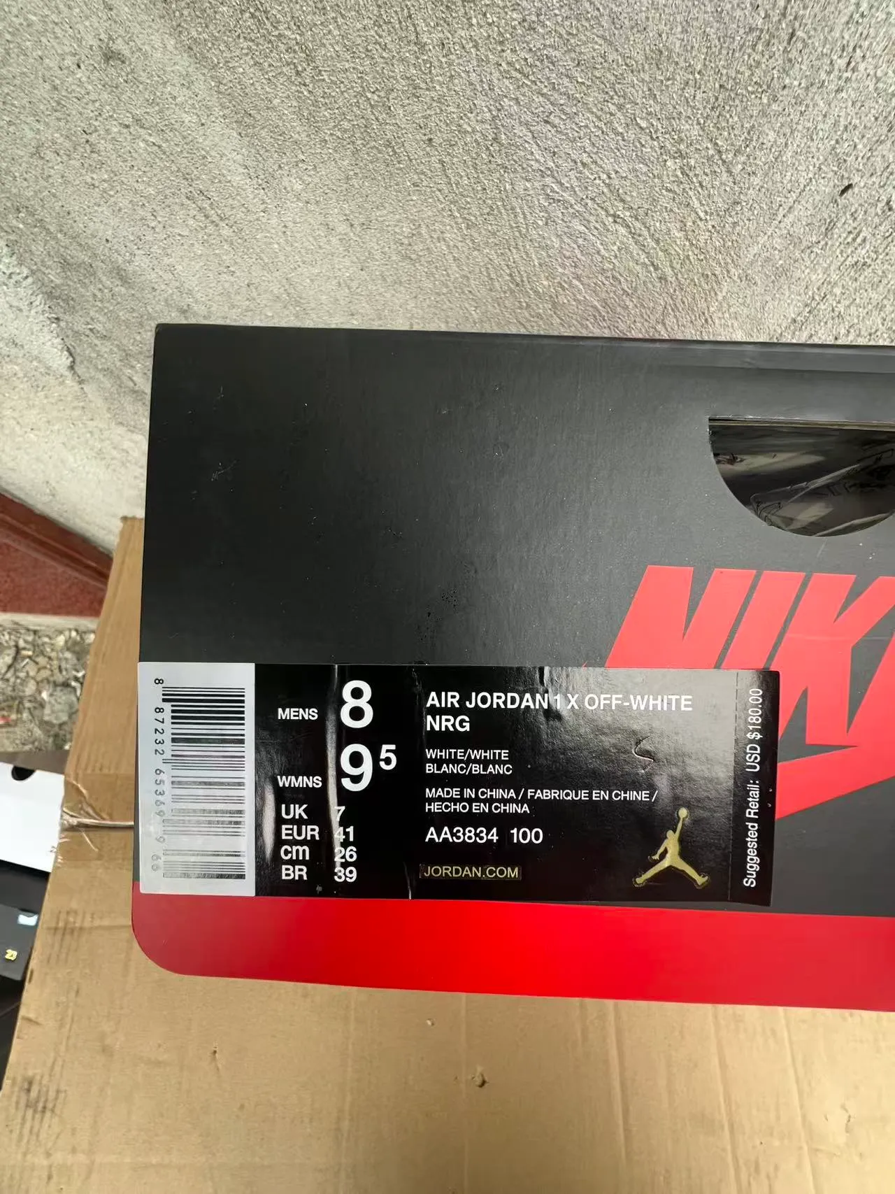 Nike x Off-White Air Jordan 1 White Industrial Zip-Tie Basketball Shoes 10