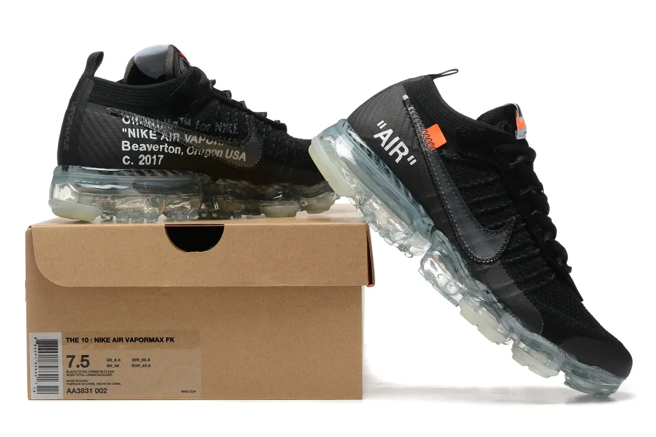 Nike x Off-White Air VaporMax Noir Transparent Sneakers Lifestyle 8