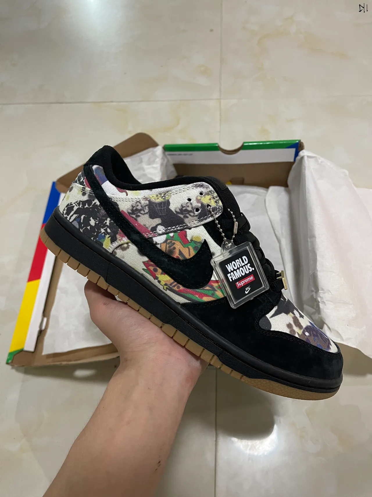 Nike x Supreme SB Dunk Low 多色拼贴滑板鞋 1