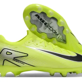 Nike Yellow Black Neon Knit Upper Swoosh Overlay Firm-Ground Soccer Shoes