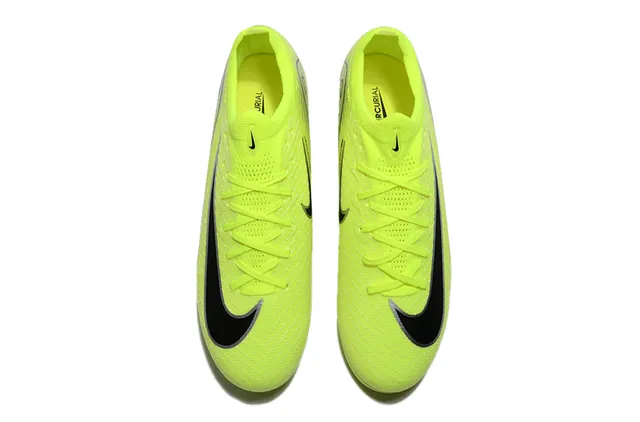 Nike Yellow Black Neon Knit Upper Swoosh Overlay Firm-Ground Soccer Shoes 2