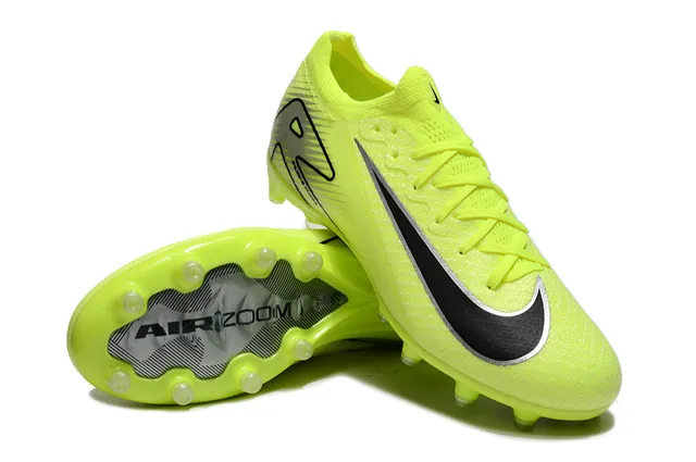 Nike Yellow Black Neon Knit Upper Swoosh Overlay Firm-Ground Soccer Shoes 3