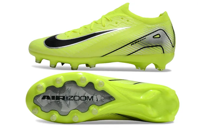 Nike Yellow Black Neon Knit Upper Swoosh Overlay Firm-Ground Soccer Shoes 5