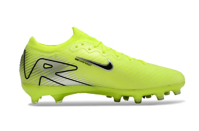 Nike Yellow Black Neon Knit Upper Swoosh Overlay Firm-Ground Soccer Shoes 7