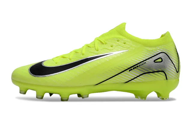 Nike Yellow Black Neon Knit Upper Swoosh Overlay Firm-Ground Soccer Shoes 8