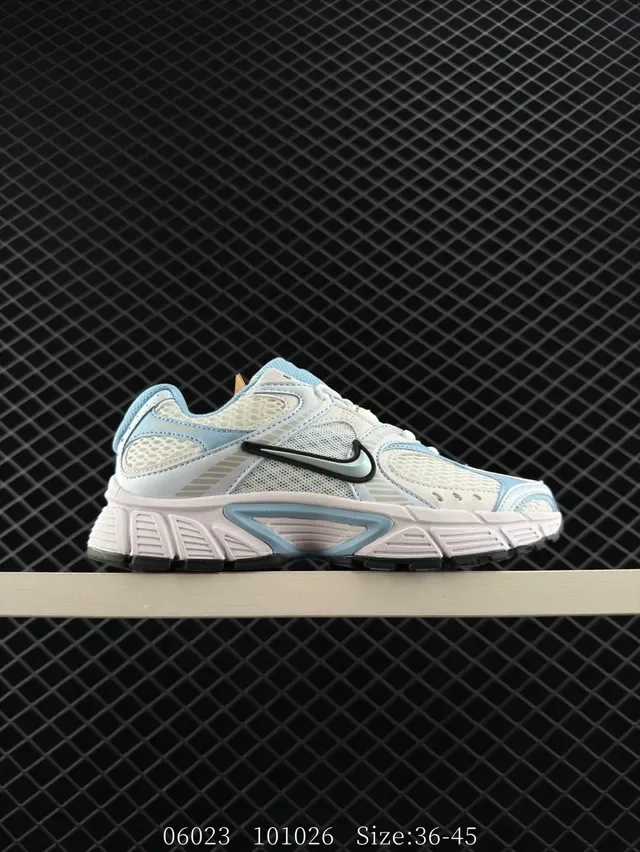 Nike Zoom 2K White Blue Layered Synthetic Cage Overlays Open Mesh Upper Lifestyle Sneakers 4