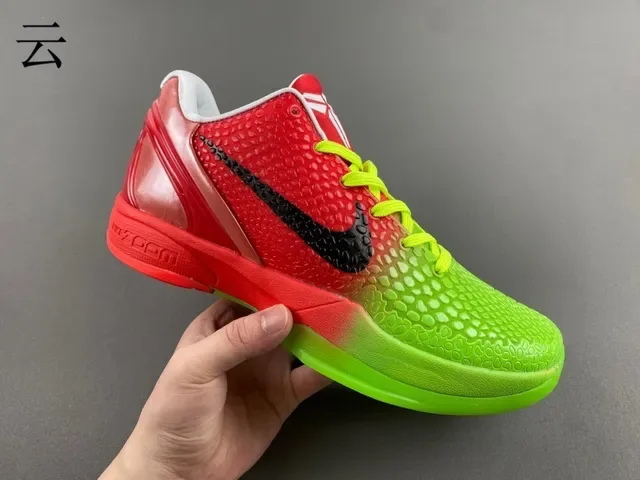 Nike Zoom Kobe VI Gradient Green Red Basketball Shoes 3