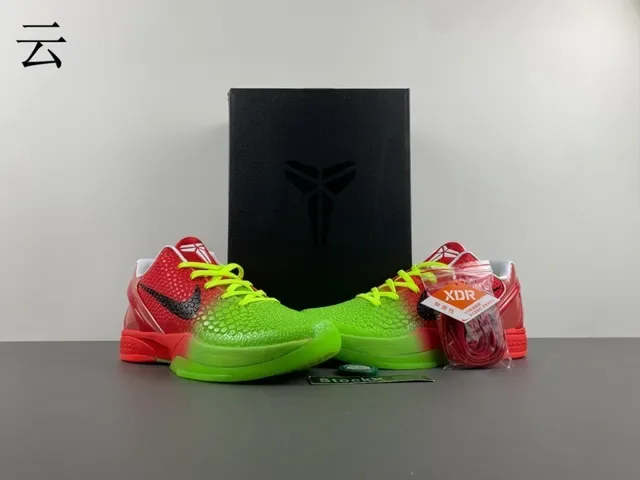 Nike Zoom Kobe VI Gradient Green Red Basketball Shoes 13