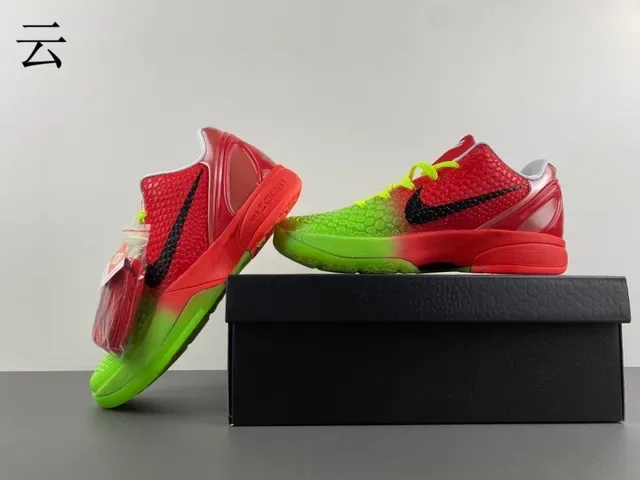 Nike Zoom Kobe VI Gradient Green Red Basketball Shoes 14
