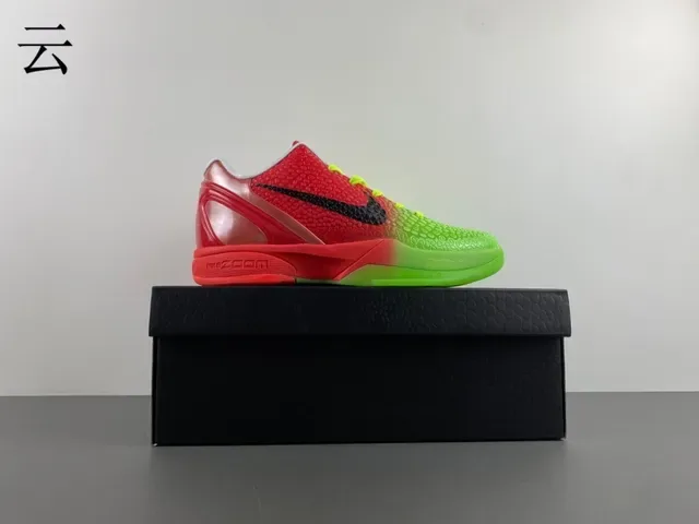 Nike Zoom Kobe VI Gradient Green Red Basketball Shoes 16