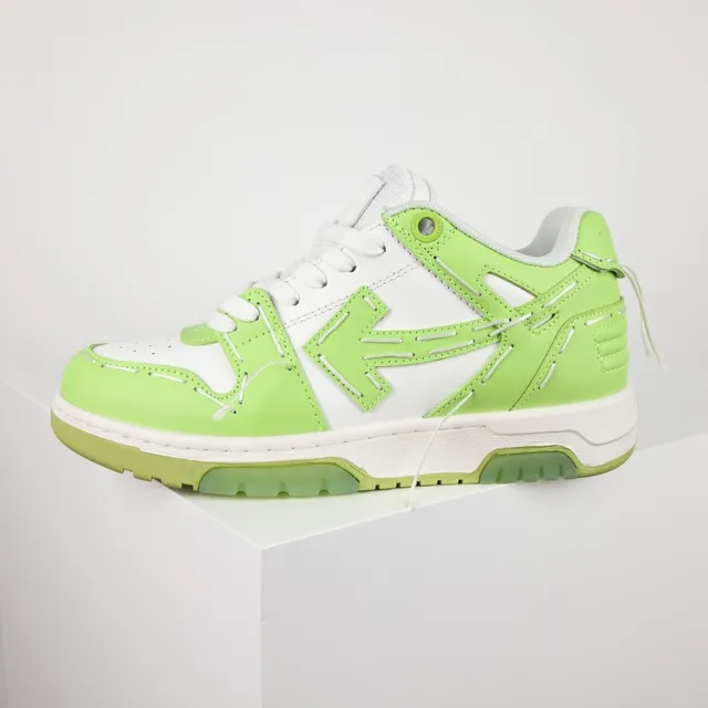 Off-White Arrow أخضر الليمون والأبيض سنيكرز للأسلوب الحياة 9