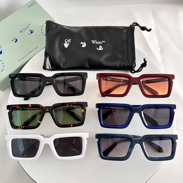 Off-White Black Brown Angular Rectangular Frames Double Bridge Construction Eyewear 3