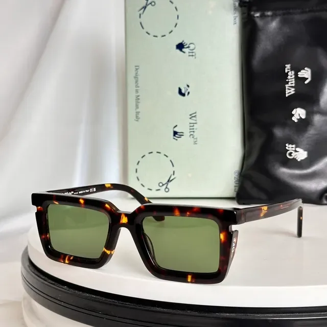 Off-White Black Brown Angular Rectangular Frames Double Bridge Construction Eyewear 4
