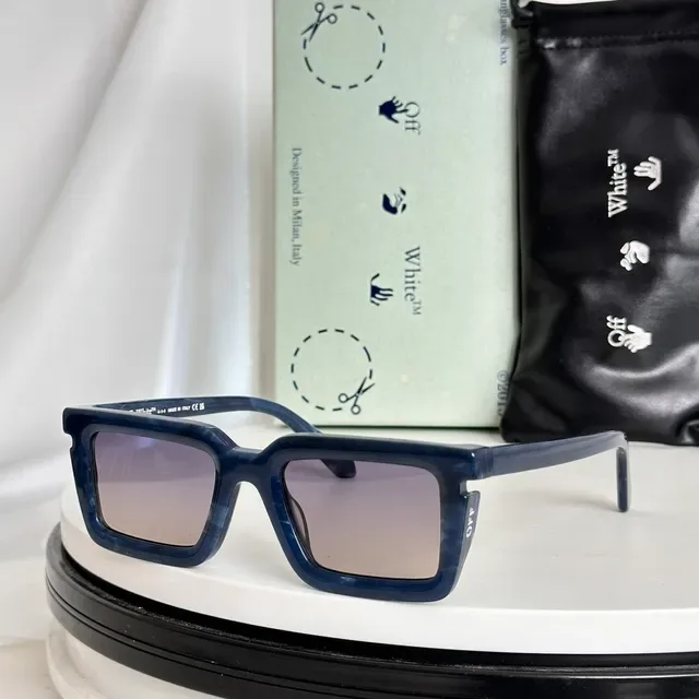 Off-White Black Brown Angular Rectangular Frames Double Bridge Construction Eyewear 7