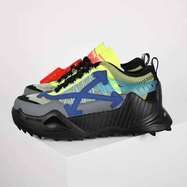 Off-White Black Multicolor Industrial Runner Diagonal Arrow Motif Chunky Sneakers 1