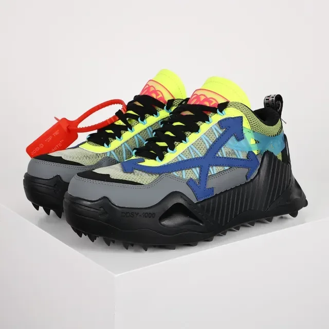 Off-White Black Multicolor Industrial Runner Diagonal Arrow Motif Chunky Sneakers 2