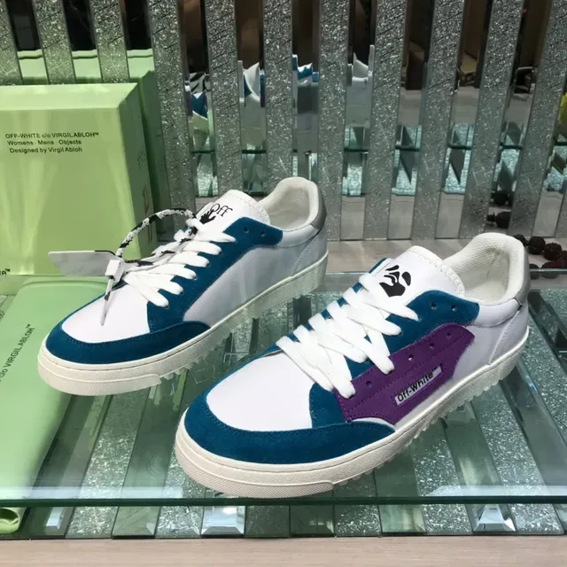Off-White Tênis Lifestyle Azul Low-Top Color-Blocked 1