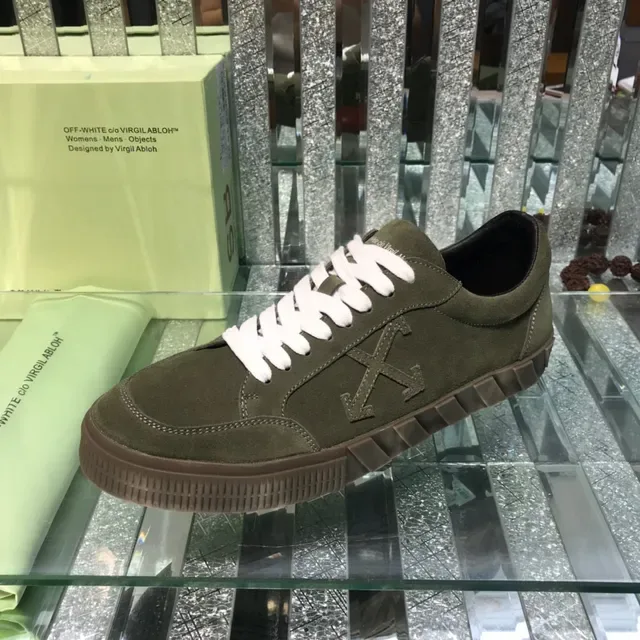 Off-White Industrial Low Vert Olive Daim Lifestyle Sneakers 5