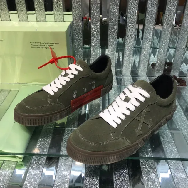 Off-White Industrial Low Vert Olive Daim Lifestyle Sneakers 8