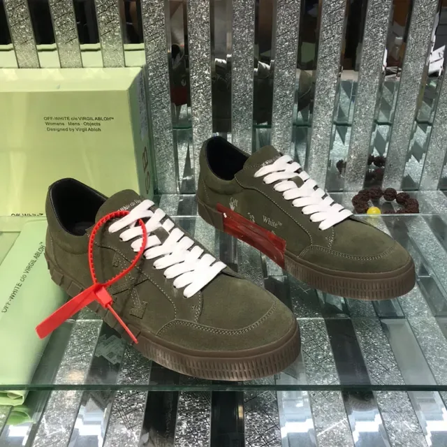 Off-White Industrial Low Vert Olive Daim Lifestyle Sneakers 9