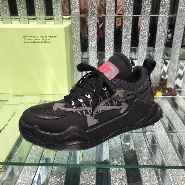 Off-White Industrial Runner Noir Gris Rouge Baskets avec semelle épaisse 4