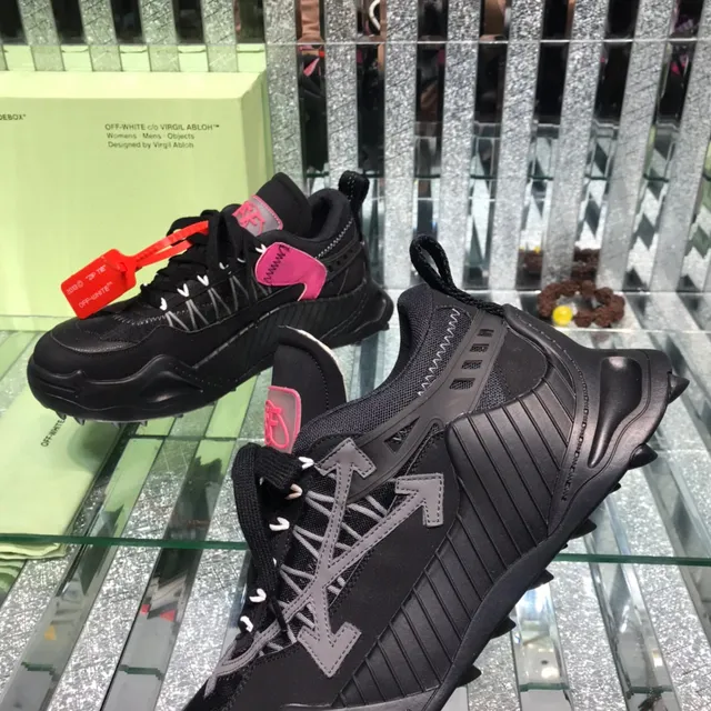 Off-White Industrial Runner Noir Gris Rouge Baskets avec semelle épaisse 5