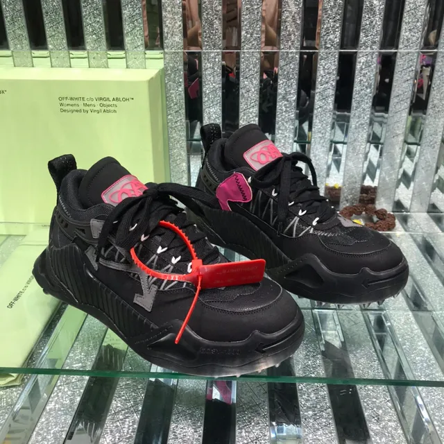 Off-White Industrial Runner Noir Gris Rouge Baskets avec semelle épaisse 7