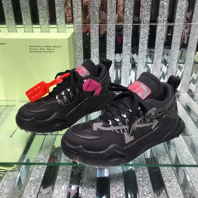 Off-White Industrial Runner Noir Gris Rouge Baskets avec semelle épaisse 8