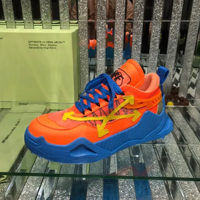 أوف-وايت رنر برتقالي أزرق أصفر Industrial Chunky Sneakers 4