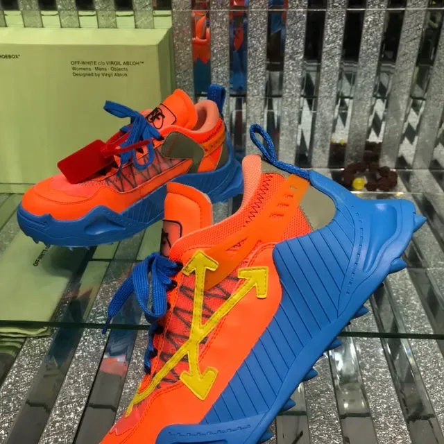 أوف-وايت رنر برتقالي أزرق أصفر Industrial Chunky Sneakers 5