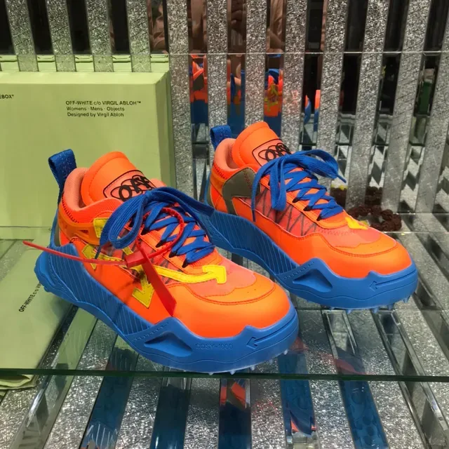 أوف-وايت رنر برتقالي أزرق أصفر Industrial Chunky Sneakers 7