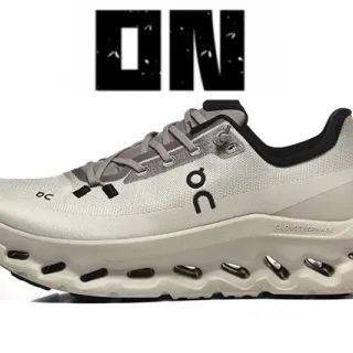 On Beige Negro Malla Ingenierizada Superior Hexagonal Abierto CloudTec Pods Zapatos de running