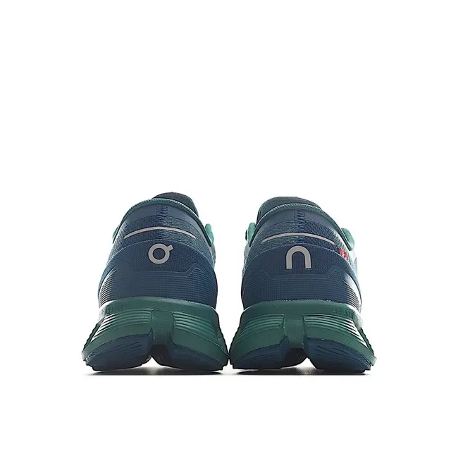 On Cloudmonster Navy and Teal Running Shoes 8