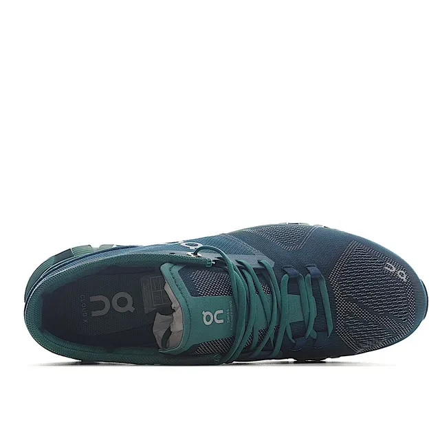 On Cloudmonster Navy and Teal Running Shoes 9