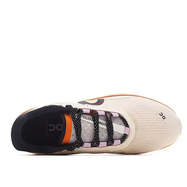 On Cloudmonster Orange and Cream حذاء رياضي أسلوب حياة 7