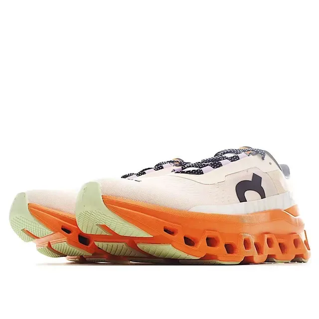 On Cloudmonster Orange and Cream حذاء رياضي أسلوب حياة 9